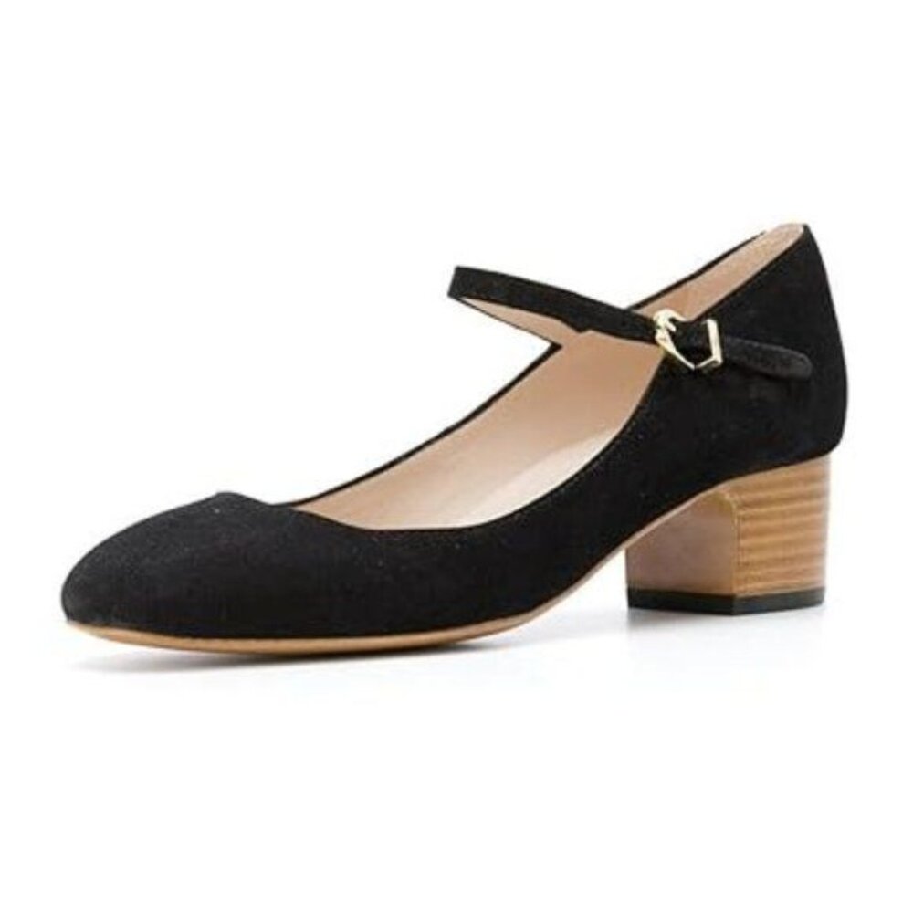 FSJ Women Mary Jane Stacked Block Heels Vintage Pumps Retro Round Toe Shoe